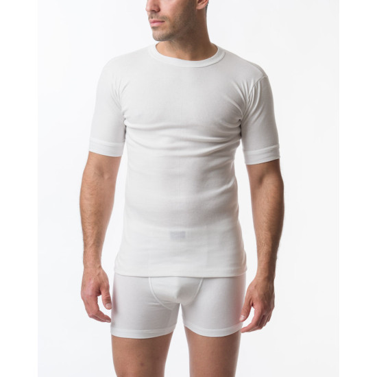 2 PACK AΝΔΡΙΚΗ ΦΑΝΕΛΛΑ ΜΕ ΚΟΝΤΟ ΜΑΝΙΚΙ ΚΑΙ ΛΑΙΜΟΚΟΨΗ ΧΡΩΜΑ ΛΕΥΚΟ 502/1