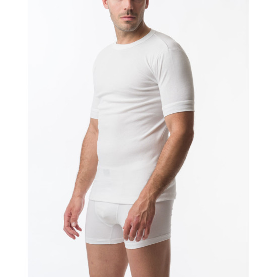 2 PACK AΝΔΡΙΚΗ ΦΑΝΕΛΛΑ ΜΕ ΚΟΝΤΟ ΜΑΝΙΚΙ ΚΑΙ ΛΑΙΜΟΚΟΨΗ ΧΡΩΜΑ ΛΕΥΚΟ 502/1