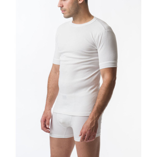 2 PACK AΝΔΡΙΚΗ ΦΑΝΕΛΛΑ ΜΕ ΚΟΝΤΟ ΜΑΝΙΚΙ ΚΑΙ ΛΑΙΜΟΚΟΨΗ ΧΡΩΜΑ ΛΕΥΚΟ 502/1