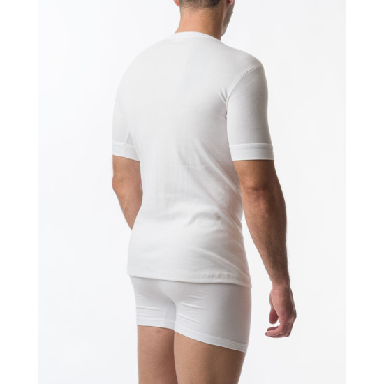 2 PACK AΝΔΡΙΚΗ ΦΑΝΕΛΛΑ ΜΕ ΚΟΝΤΟ ΜΑΝΙΚΙ ΚΑΙ ΛΑΙΜΟΚΟΨΗ ΧΡΩΜΑ ΛΕΥΚΟ 502/1