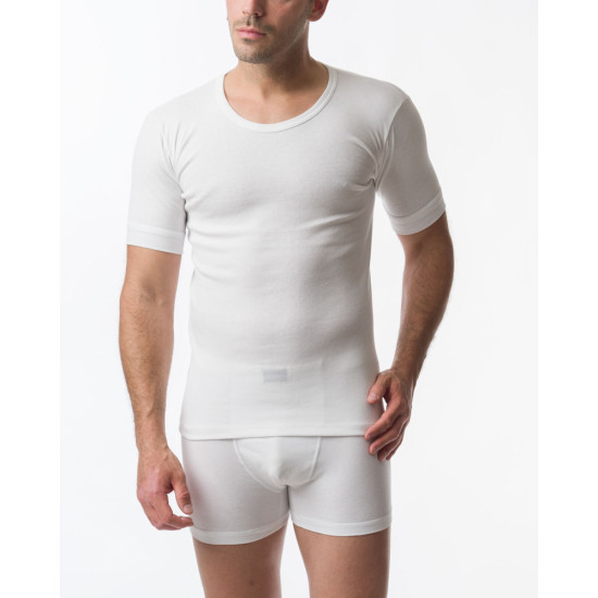 2 PACK AΝΔΡΙΚΗ ΦΑΝΕΛΛΑ ΜΕ ΚΟΝΤΟ ΜΑΝΙΚΙ ΚΑΙ ΑΝΟΙΧΤΟ ΛΑΙΜΟ ΧΡΩΜΑ ΛΕΥΚΟ 503/1