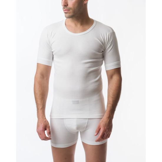 2 PACK AΝΔΡΙΚΗ ΦΑΝΕΛΛΑ ΜΕ ΚΟΝΤΟ ΜΑΝΙΚΙ ΚΑΙ ΑΝΟΙΧΤΟ ΛΑΙΜΟ ΧΡΩΜΑ ΛΕΥΚΟ 503/1