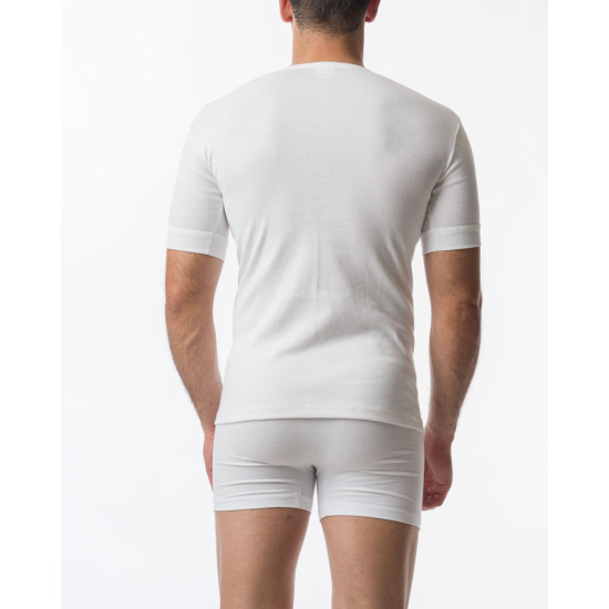 2 PACK AΝΔΡΙΚΗ ΦΑΝΕΛΛΑ ΜΕ ΚΟΝΤΟ ΜΑΝΙΚΙ ΚΑΙ ΑΝΟΙΧΤΟ ΛΑΙΜΟ ΧΡΩΜΑ ΛΕΥΚΟ 503/1