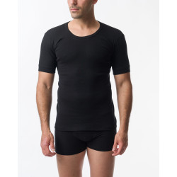 2 PACK AΝΔΡΙΚΗ ΦΑΝΕΛΛΑ ΜΕ ΚΟΝΤΟ ΜΑΝΙΚΙ ΚΑΙ ΑΝΟΙΧΤΟ ΛΑΙΜΟ ΧΡΩΜΑ ΜΑΥΡΟ - 503/2