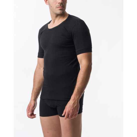 2 PACK AΝΔΡΙΚΗ ΦΑΝΕΛΛΑ ΜΕ ΚΟΝΤΟ ΜΑΝΙΚΙ ΚΑΙ ΑΝΟΙΧΤΟ ΛΑΙΜΟ ΧΡΩΜΑ ΜΑΥΡΟ - 503/2