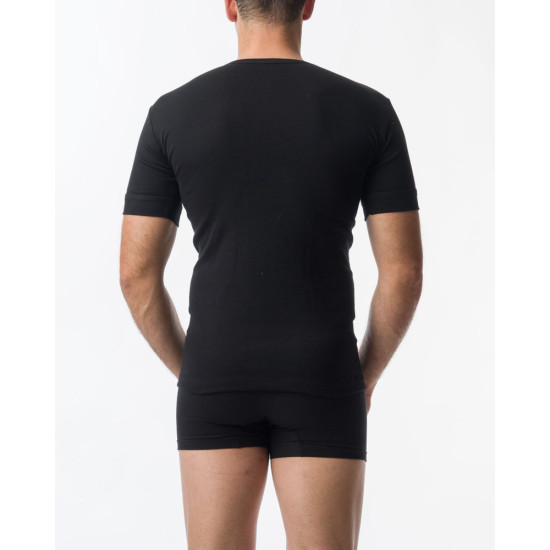 2 PACK AΝΔΡΙΚΗ ΦΑΝΕΛΛΑ ΜΕ ΚΟΝΤΟ ΜΑΝΙΚΙ ΚΑΙ ΑΝΟΙΧΤΟ ΛΑΙΜΟ ΧΡΩΜΑ ΜΑΥΡΟ - 503/2