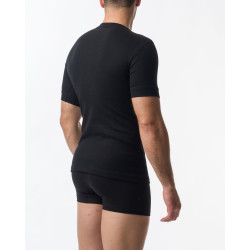 2 PACK AΝΔΡΙΚΗ ΦΑΝΕΛΛΑ ΜΕ ΚΟΝΤΟ ΜΑΝΙΚΙ ΚΑΙ ΛΑΙΜΟΚΟΨΗ ΧΡΩΜΑ ΜΑΥΡΟ 502/2