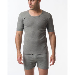 2 PACK AΝΔΡΙΚΗ ΦΑΝΕΛΛΑ ΜΕ ΚΟΝΤΟ ΜΑΝΙΚΙ ΚΑΙ ΑΝΟΙΧΤΟ ΛΑΙΜΟ ΧΡΩΜΑ ΑΝΘΡΑΚΙ - 503/3