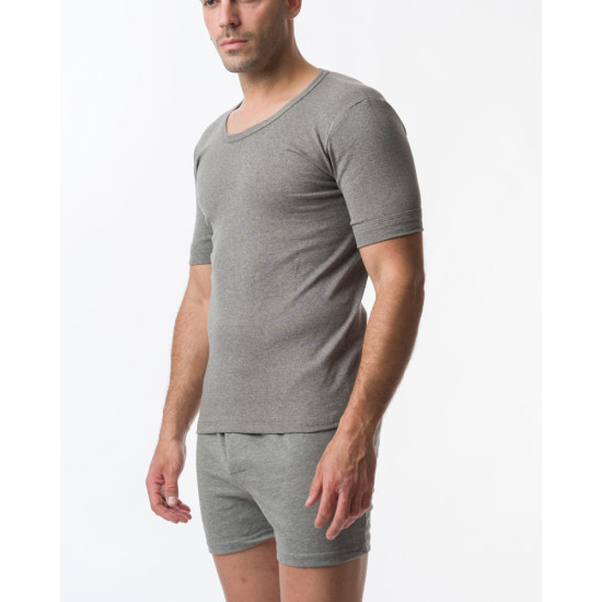 2 PACK AΝΔΡΙΚΗ ΦΑΝΕΛΛΑ ΜΕ ΚΟΝΤΟ ΜΑΝΙΚΙ ΚΑΙ ΑΝΟΙΧΤΟ ΛΑΙΜΟ ΧΡΩΜΑ ΑΝΘΡΑΚΙ - 503/3