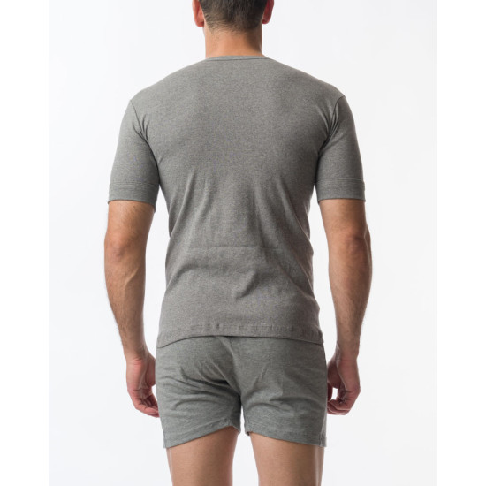 2 PACK AΝΔΡΙΚΗ ΦΑΝΕΛΛΑ ΜΕ ΚΟΝΤΟ ΜΑΝΙΚΙ ΚΑΙ ΑΝΟΙΧΤΟ ΛΑΙΜΟ ΧΡΩΜΑ ΑΝΘΡΑΚΙ - 503/3