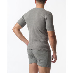 2 PACK AΝΔΡΙΚΗ ΦΑΝΕΛΛΑ ΜΕ ΚΟΝΤΟ ΜΑΝΙΚΙ ΚΑΙ ΑΝΟΙΧΤΟ ΛΑΙΜΟ ΧΡΩΜΑ ΑΝΘΡΑΚΙ - 503/3