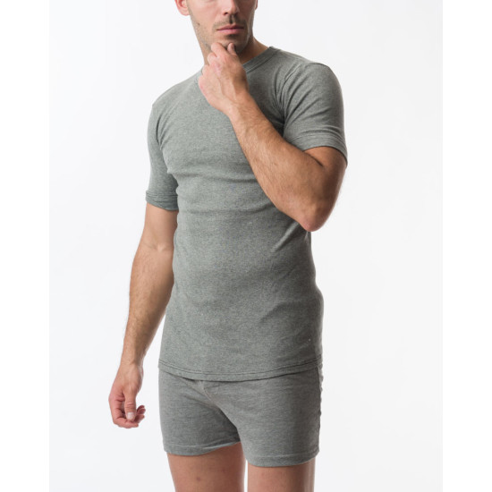 2 PACK AΝΔΡΙΚΗ ΦΑΝΕΛΛΑ ΜΕ ΚΟΝΤΟ ΜΑΝΙΚΙ ΚΑΙ ΛΑΙΜΟΚΟΨΗ ΧΡΩΜΑ ΑΝΘΡΑΚΙ  502/3