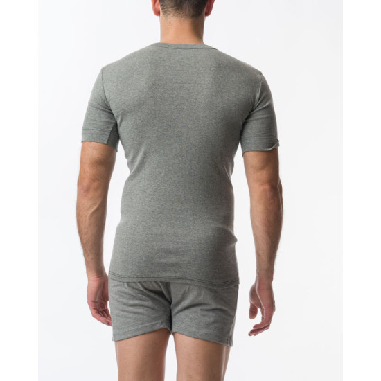 2 PACK AΝΔΡΙΚΗ ΦΑΝΕΛΛΑ ΜΕ ΚΟΝΤΟ ΜΑΝΙΚΙ ΚΑΙ ΛΑΙΜΟΚΟΨΗ ΧΡΩΜΑ ΑΝΘΡΑΚΙ  502/3