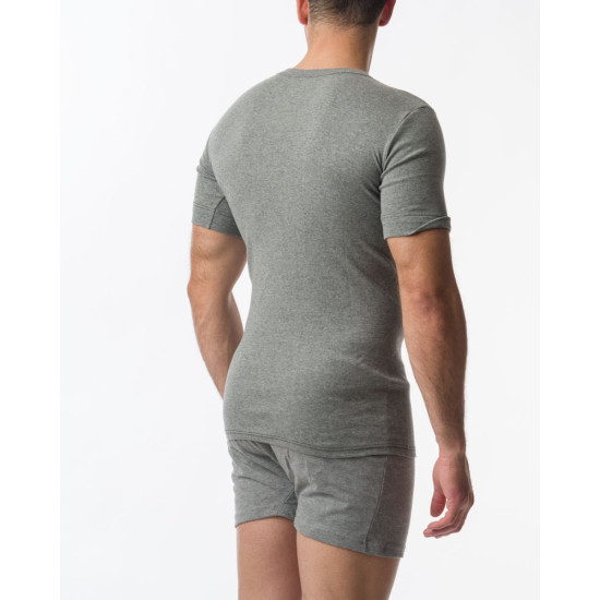 2 PACK AΝΔΡΙΚΗ ΦΑΝΕΛΛΑ ΜΕ ΚΟΝΤΟ ΜΑΝΙΚΙ ΚΑΙ ΛΑΙΜΟΚΟΨΗ ΧΡΩΜΑ ΑΝΘΡΑΚΙ  502/3